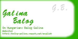 galina balog business card